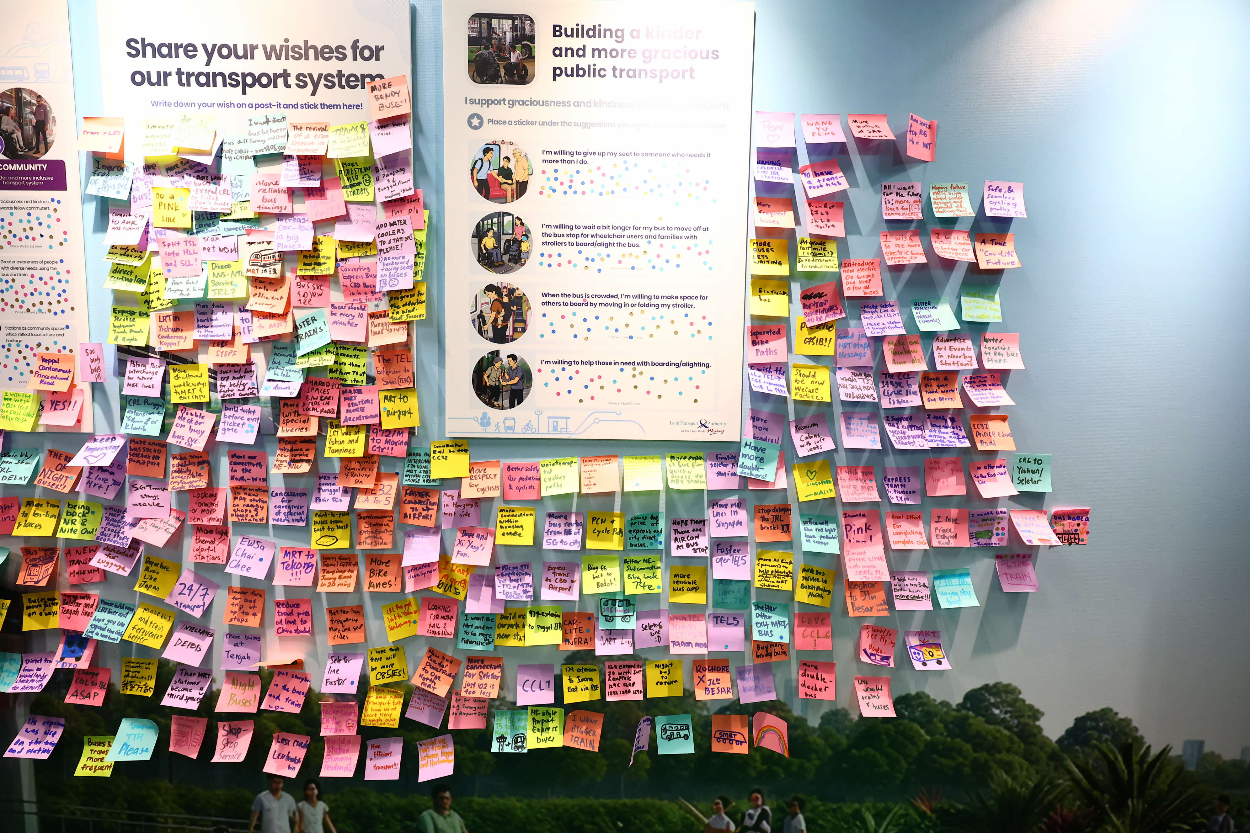 Image of post it notes on a board